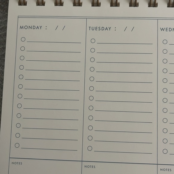 Spiral desk top weekly planner. Handmade in Kansas 12x7 inches. “Plant kindness” - Picture 3 of 4